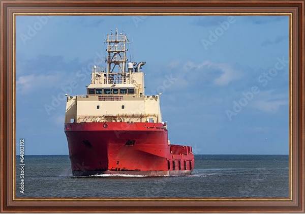 Постер Красный нефтяной танкер с типом исполнения На холсте в раме в багетной раме 35-M719P-83