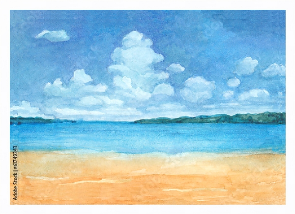 Постер Тропический пляж 1 с типом исполнения На холсте в раме в багетной раме 221-03