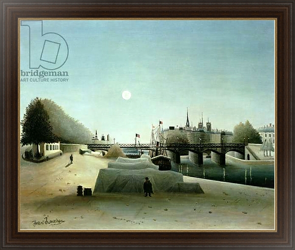 Постер A View of the Ile Saint-Louis from Port Saint-Nicolas, Evening, c.1888 с типом исполнения На холсте в раме в багетной раме 1.023.151