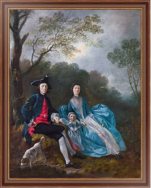 Постер Портрет художника с женой и дочерью с типом исполнения На холсте в раме в багетной раме 35-M719P-83