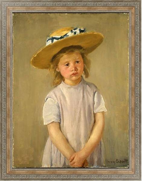 Постер Ребенок в соломенной шляпе с типом исполнения На холсте в раме в багетной раме 484.M48.310