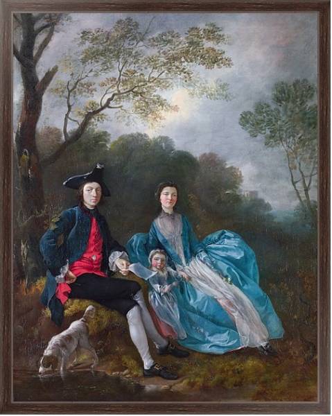 Постер Портрет художника с женой и дочерью с типом исполнения На холсте в раме в багетной раме 221-02