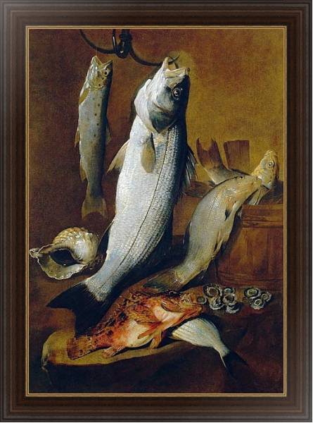 Постер Натюрморт с рыбой с типом исполнения На холсте в раме в багетной раме 1.023.151