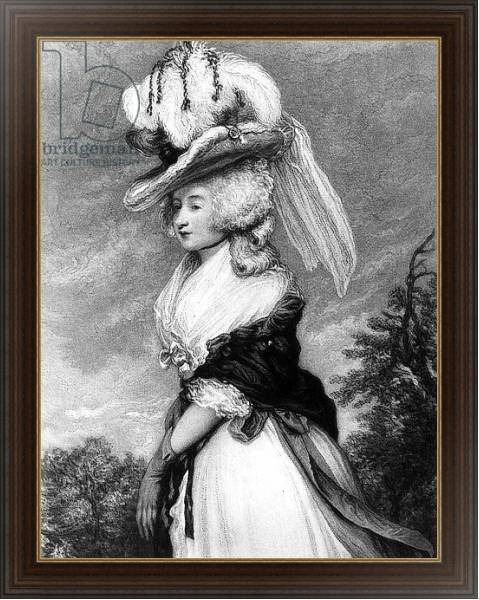 Постер Lady Letitia Lade, mezzotint by Frederick Bromley, c.1785 с типом исполнения На холсте в раме в багетной раме 1.023.151