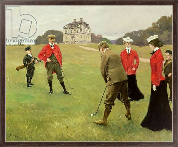 Постер Golf Players at Copenhagen Golf Club с типом исполнения На холсте в раме в багетной раме 221-02