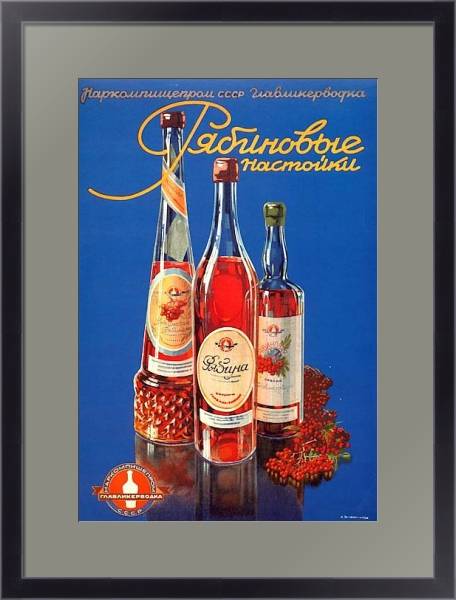 Постер Ретро-Реклама 318 с типом исполнения Под стеклом в багетной раме 221-01