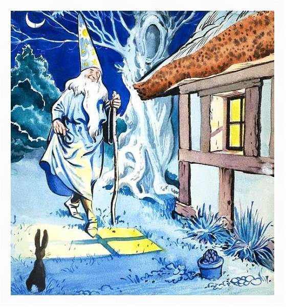 Постер Wizard in the Moonlight с типом исполнения На холсте в раме в багетной раме 221-03