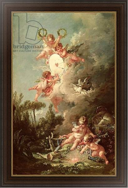 Постер Cupid's Target, from 'Les Amours des Dieux', 1758 с типом исполнения На холсте в раме в багетной раме 1.023.151
