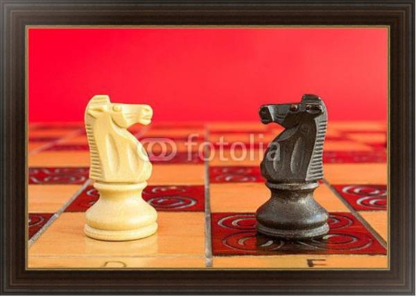 Постер Шахматные фигуры с типом исполнения На холсте в раме в багетной раме 1.023.151