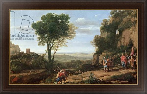 Постер Landscape with David at the Cave of Abdullam, 1658 с типом исполнения На холсте в раме в багетной раме 1.023.151
