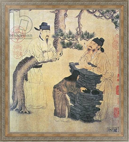 Постер An Ancient Chinese Poet, facsimile of original Chinese scroll с типом исполнения На холсте в раме в багетной раме 484.M48.310