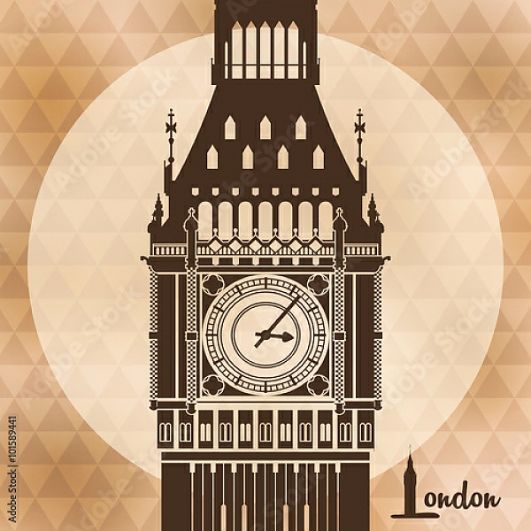 Постер Лондон 10 с типом исполнения На холсте без рамы