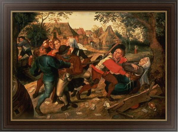 Постер Gamblers Quarrelling с типом исполнения На холсте в раме в багетной раме 1.023.151