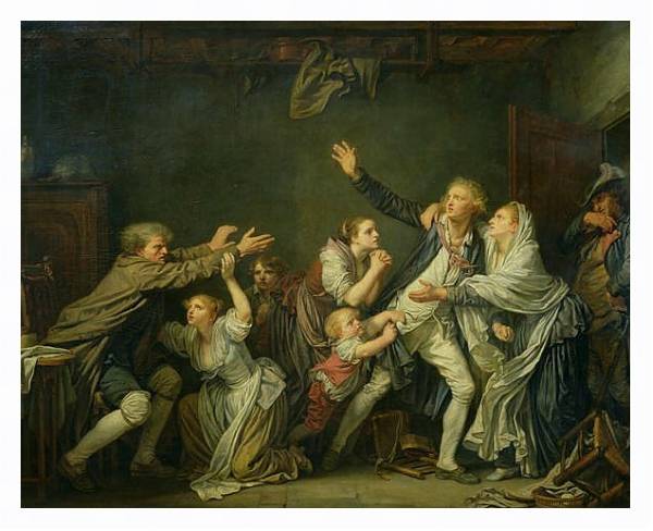 Постер The Father's Curse or The Ungrateful Son, 1777 с типом исполнения На холсте в раме в багетной раме 221-03