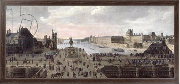 Постер View of the Pont-Neuf and the River Seine looking downstream, c.1633 с типом исполнения На холсте в раме в багетной раме 221-02
