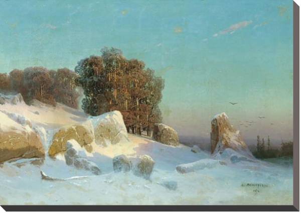 Постер Зимний пейзаж 8 с типом исполнения На холсте без рамы
