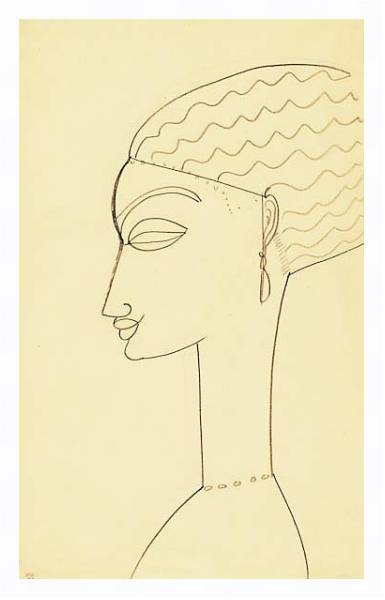Постер Женщина в профиль с типом исполнения На холсте в раме в багетной раме 221-03