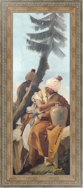 Постер Два восточных человека под деревом с типом исполнения На холсте в раме в багетной раме 484.M48.310