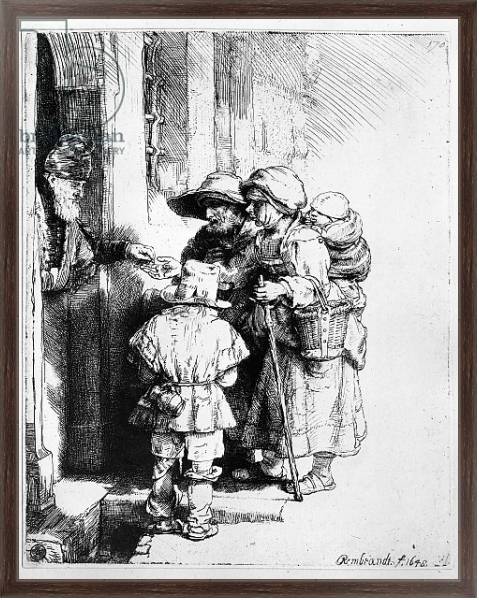 Постер Beggars receiving alms, 1648 с типом исполнения На холсте в раме в багетной раме 221-02