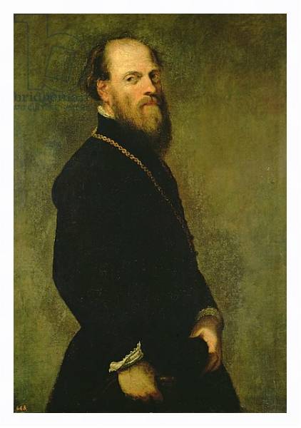Постер The Man with the Gold Chain, c.1550 с типом исполнения На холсте в раме в багетной раме 221-03