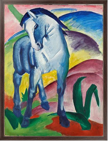 Постер Синяя лошадь I с типом исполнения На холсте в раме в багетной раме 221-02