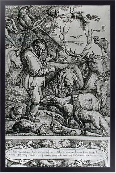 Постер Illustration from the Introduction to Aesop's Fables, 1666 с типом исполнения На холсте в раме в багетной раме 221-01