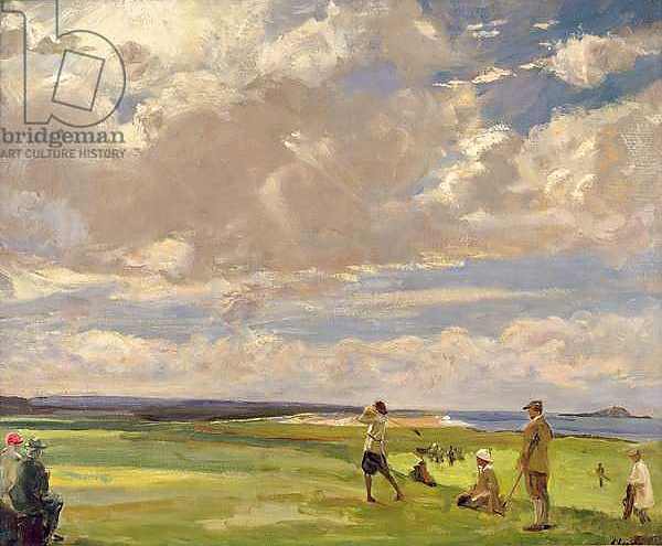 Постер Lady Astor playing golf at North Berwick с типом исполнения На холсте без рамы