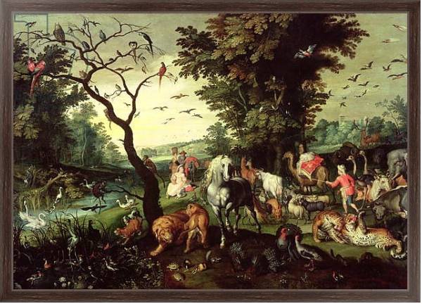 Постер The Animals Entering Noah's Ark с типом исполнения На холсте в раме в багетной раме 221-02