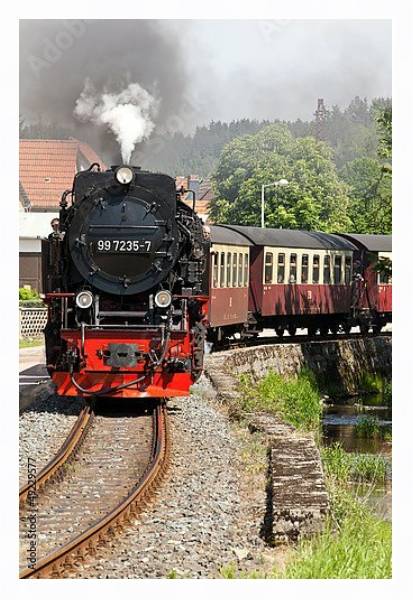 Постер Германия. Железная дорога в Вернигероде с типом исполнения На холсте в раме в багетной раме 221-03
