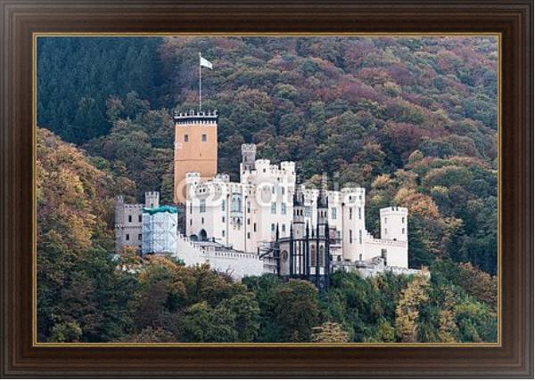 Постер Германия. Замок Штольценфельс на Рейне с типом исполнения На холсте в раме в багетной раме 1.023.151