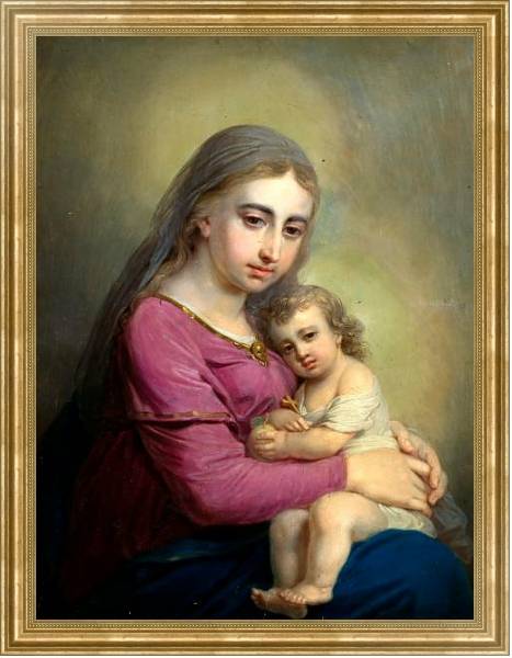 Постер Богоматерь с младенцем с типом исполнения На холсте в раме в багетной раме NA033.1.051