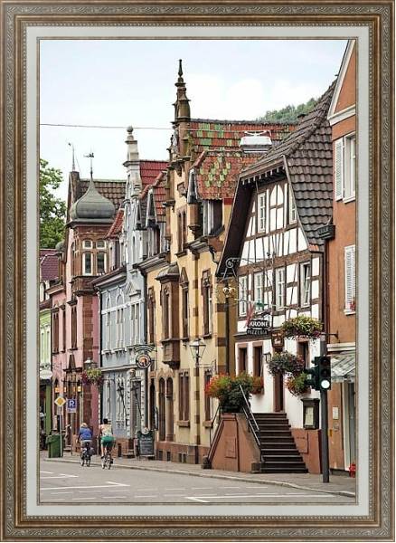 Постер Германия. Сельская улочка с типом исполнения На холсте в раме в багетной раме 595.M52.330