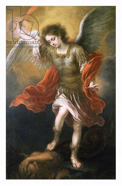 Постер Saint Michael banishes the devil to the abyss, 1665/68 с типом исполнения На холсте в раме в багетной раме 221-03