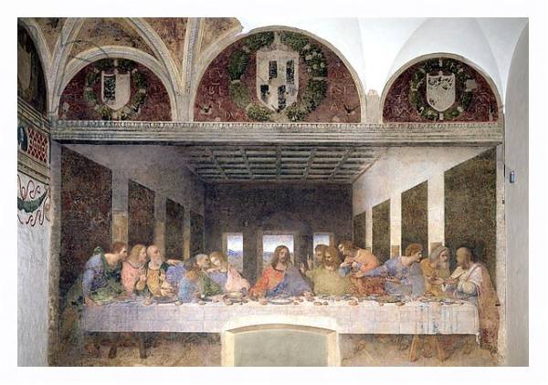 Постер The Last Supper, 1495-97 2 с типом исполнения На холсте в раме в багетной раме 221-03
