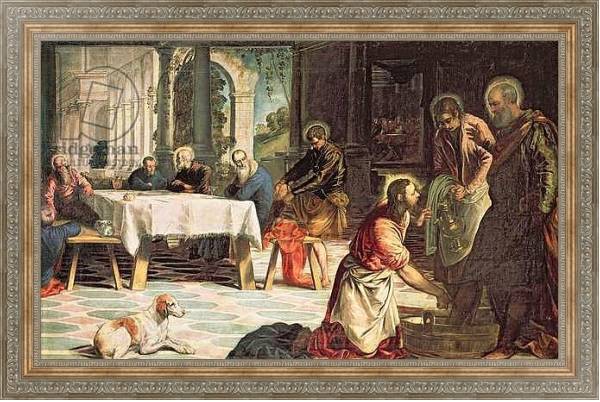 Постер Christ Washing the Feet of the Disciples, detail of the right hand side, c.1547 с типом исполнения На холсте в раме в багетной раме 484.M48.310