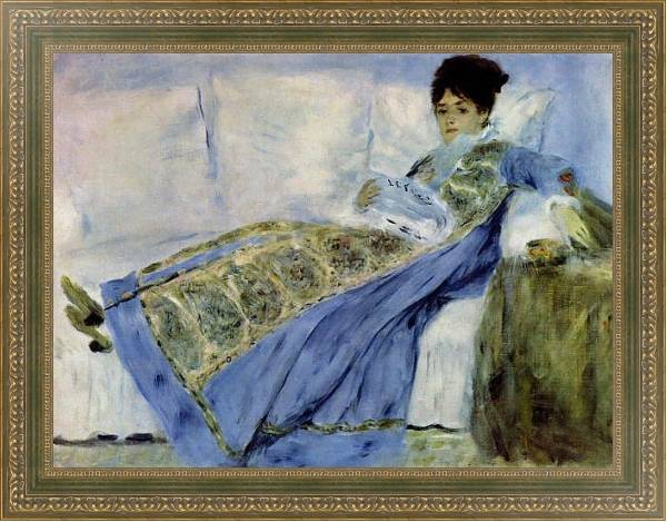 Постер Мадам Моне на диване с типом исполнения На холсте в раме в багетной раме 484.M48.640
