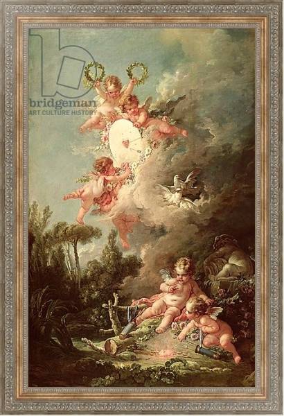 Постер Cupid's Target, from 'Les Amours des Dieux', 1758 с типом исполнения На холсте в раме в багетной раме 484.M48.310