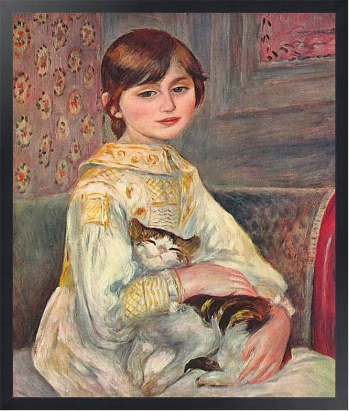 Постер Портрет мадемуазель Жюли Мане с кошкой с типом исполнения На холсте в раме в багетной раме 1727.8010