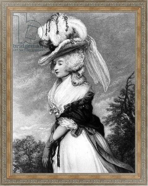 Постер Lady Letitia Lade, mezzotint by Frederick Bromley, c.1785 с типом исполнения На холсте в раме в багетной раме 484.M48.310