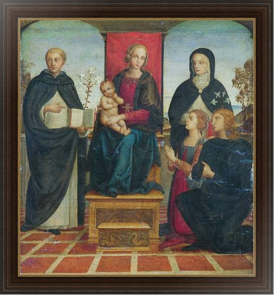 Постер Дева Мария с младенцем со Святыми 2 с типом исполнения На холсте в раме в багетной раме 1.023.151