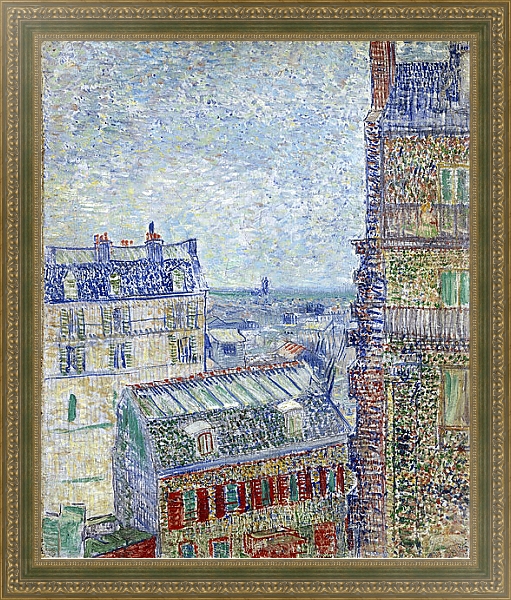 Постер Вид Парижа из комнаты Винсента с типом исполнения На холсте в раме в багетной раме 484.M48.640