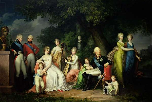 Постер Paul I, Maria Feodorovna and their Children, c.1800 с типом исполнения На холсте без рамы
