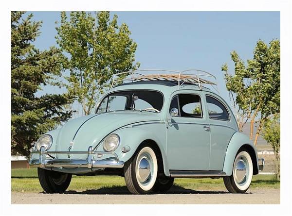 Постер Volkswagen Beetle '1953–57 с типом исполнения На холсте в раме в багетной раме 221-03