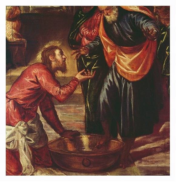 Постер Christ Washing the Feet of the Disciples с типом исполнения На холсте в раме в багетной раме 221-03