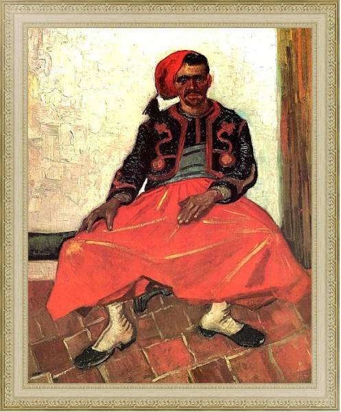 Постер Сидящий Зуав с типом исполнения На холсте в раме в багетной раме 484.M48.725