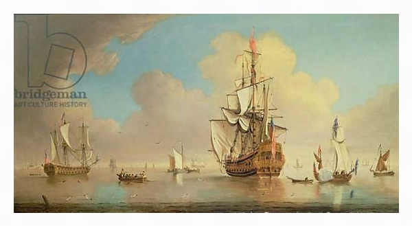 Постер British men-o'-war and other ships с типом исполнения На холсте в раме в багетной раме 221-03