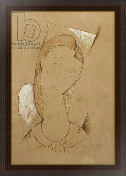 Постер Young Woman; Giovane Donna, c. 1917-1918 с типом исполнения На холсте в раме в багетной раме 1.023.151