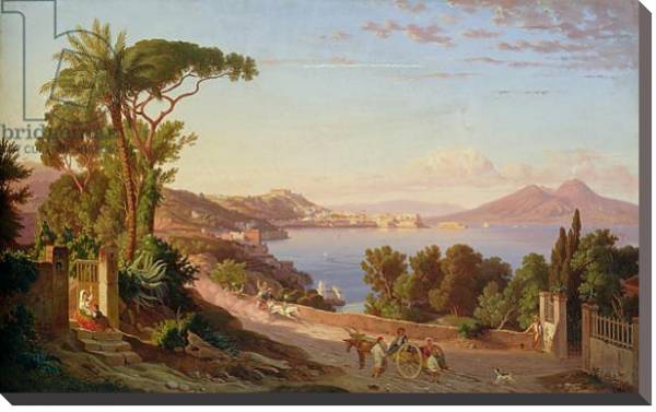 Постер View of Naples 3 с типом исполнения На холсте без рамы