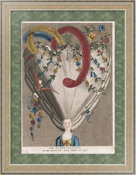 Постер История женской прически 31 с типом исполнения Акварель в раме в багетной раме 485.M40.584