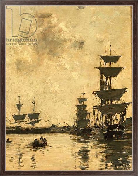 Постер Deauville: Schooners at Anchor, 1887 с типом исполнения На холсте в раме в багетной раме 221-02